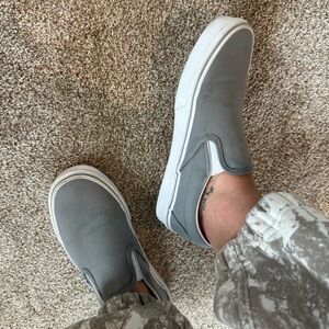 Grey Vans Slip Ons